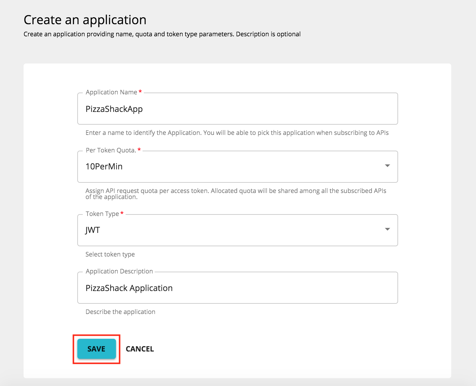 create a new application