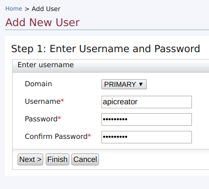 Add new user page