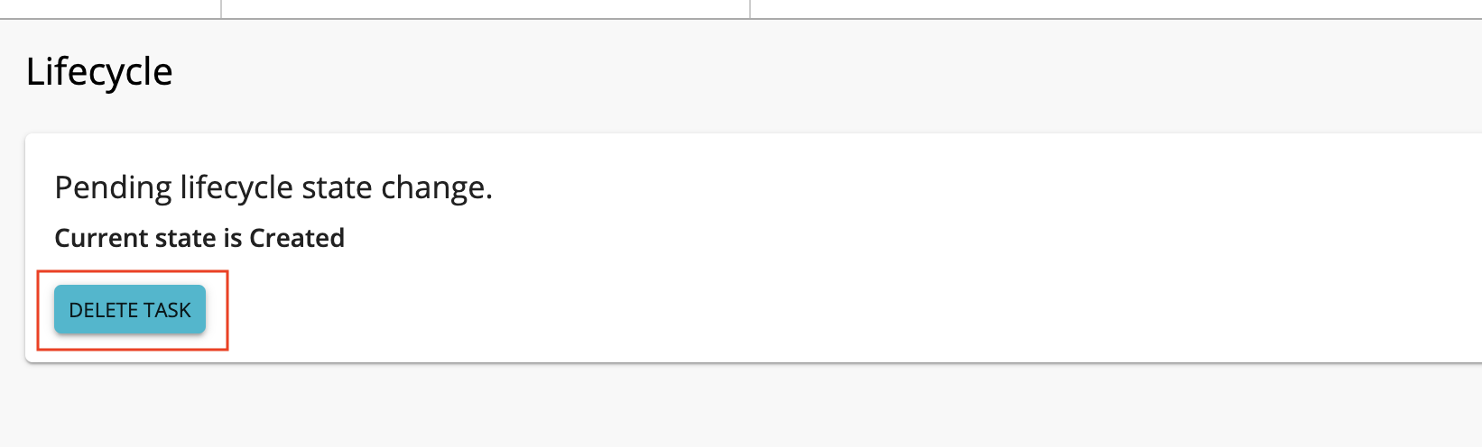 Delete task button