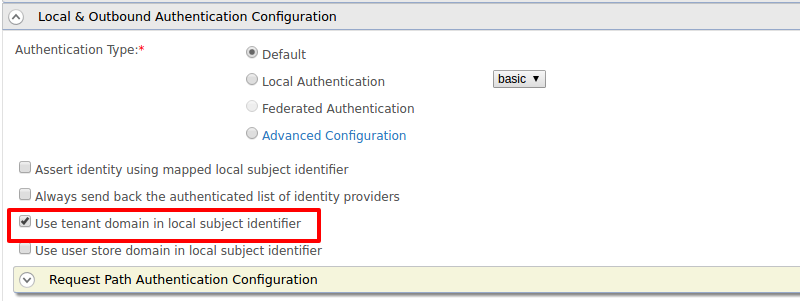 Enable tenant domain in local sub identifier