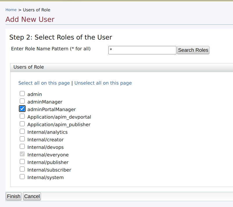 Assign admin portal user role