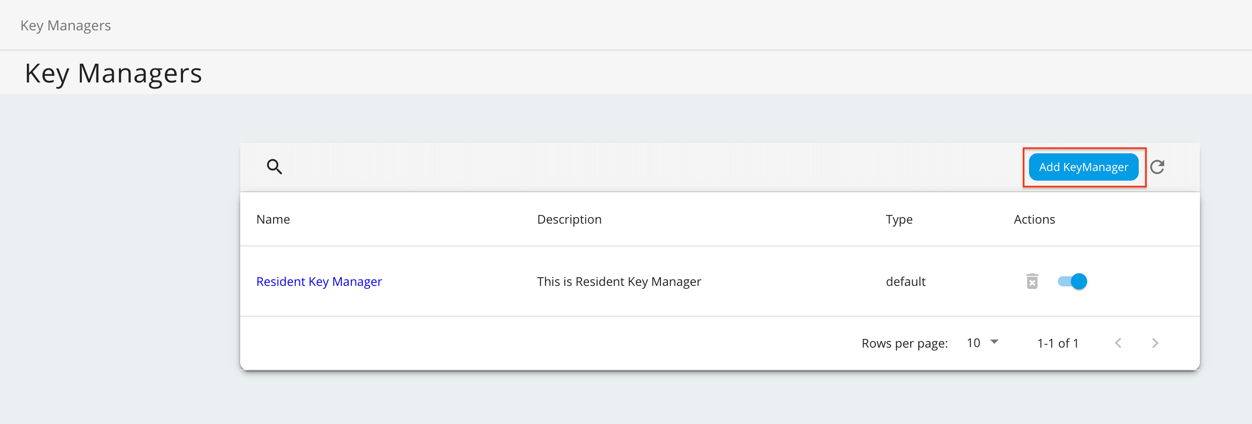 Add new Key Manager