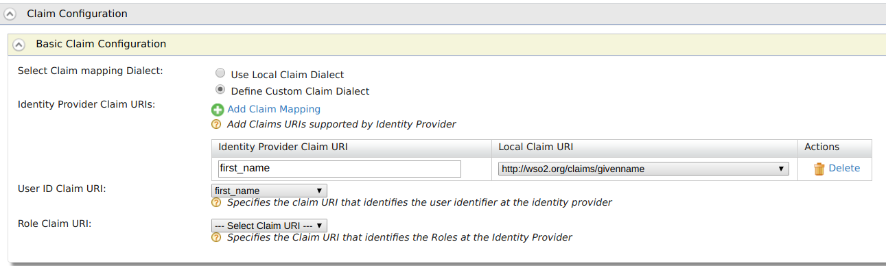 Claim configuration for Facebook Login
