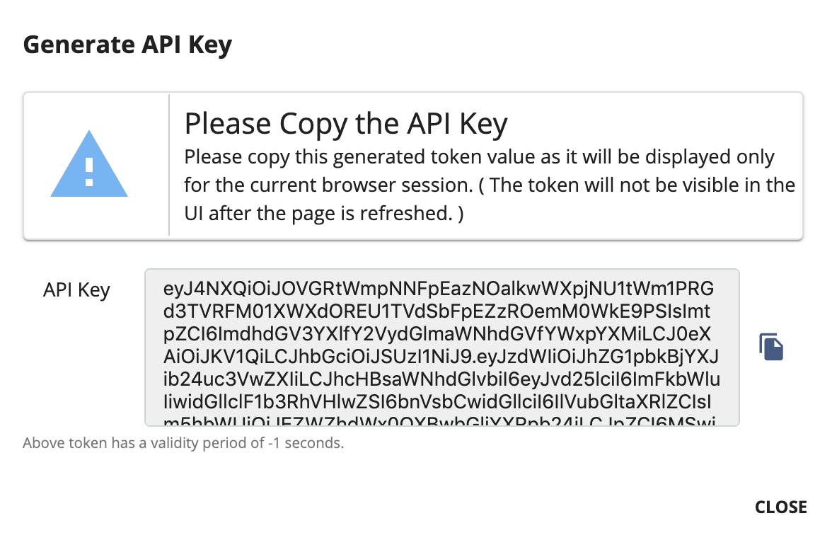 Copy API key