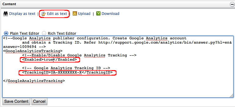 Enable Google Analytics Tracking