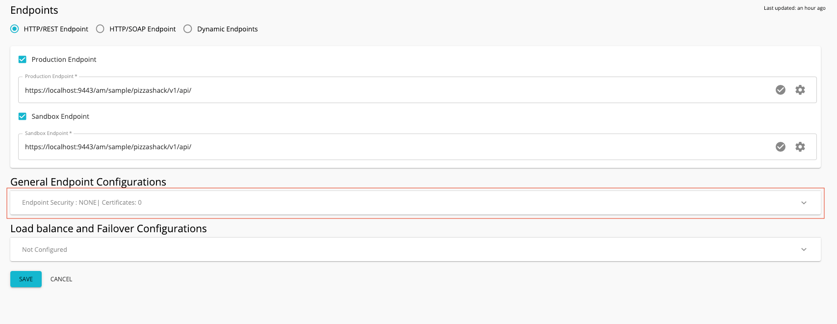 Open General Endpoint Configuration