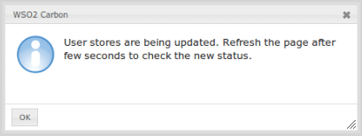 Secondary user store update msg