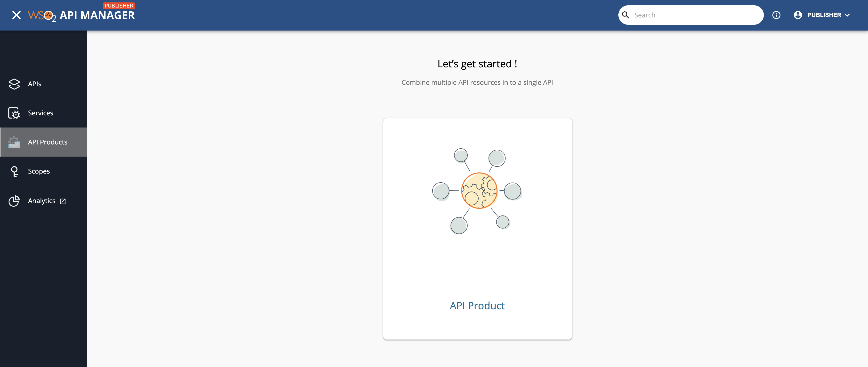Create API Product Menu