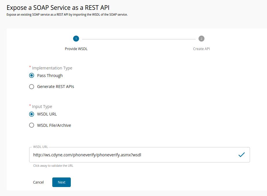 Create SOAP Pass Through API
