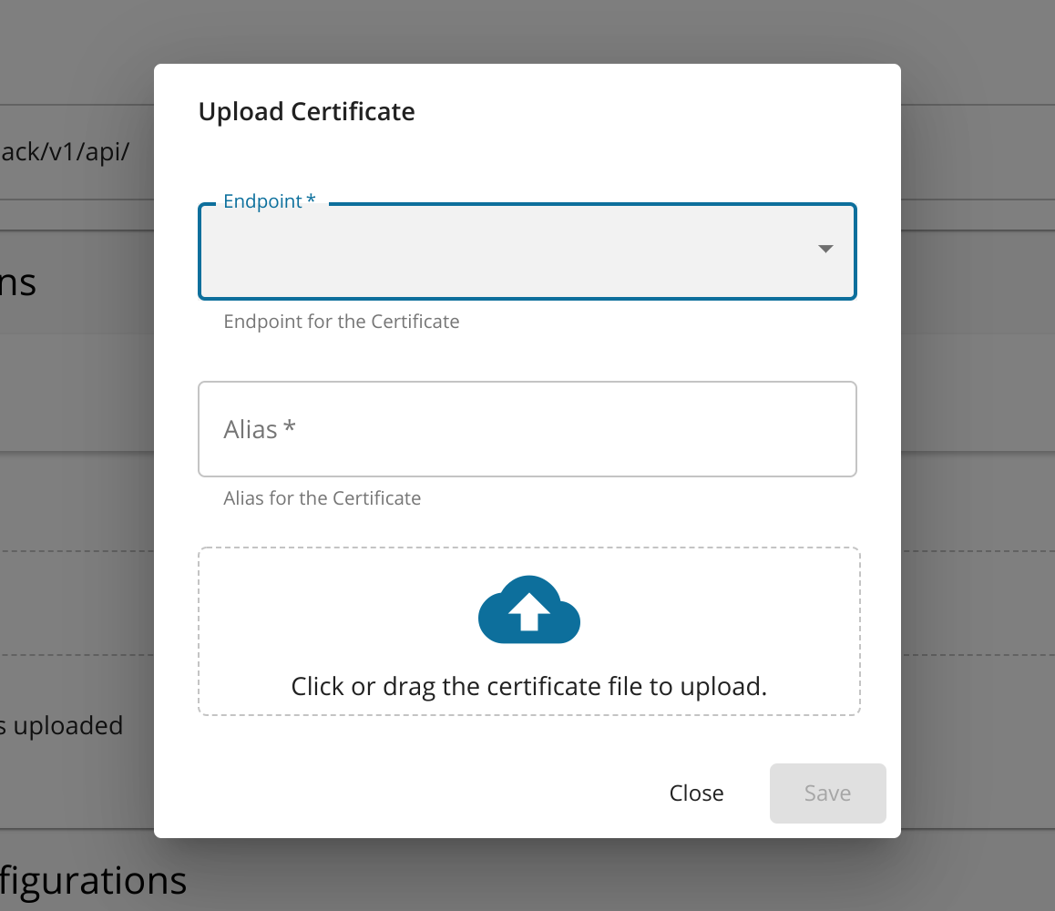 Upload Certificate Dialog