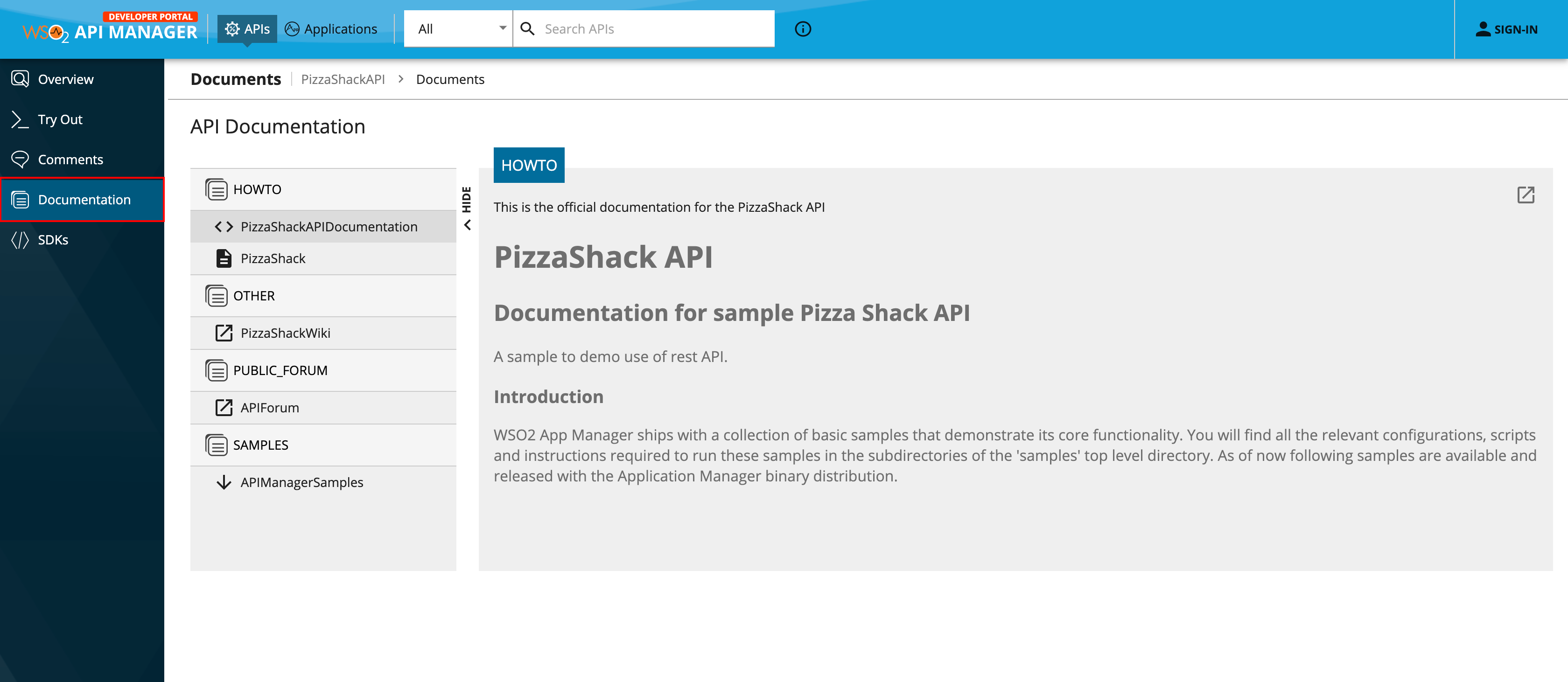 View API related documentation
