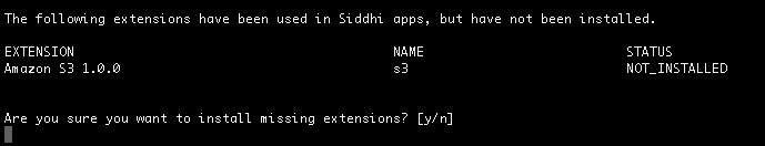 Not-installed extensions in Siddhi applications