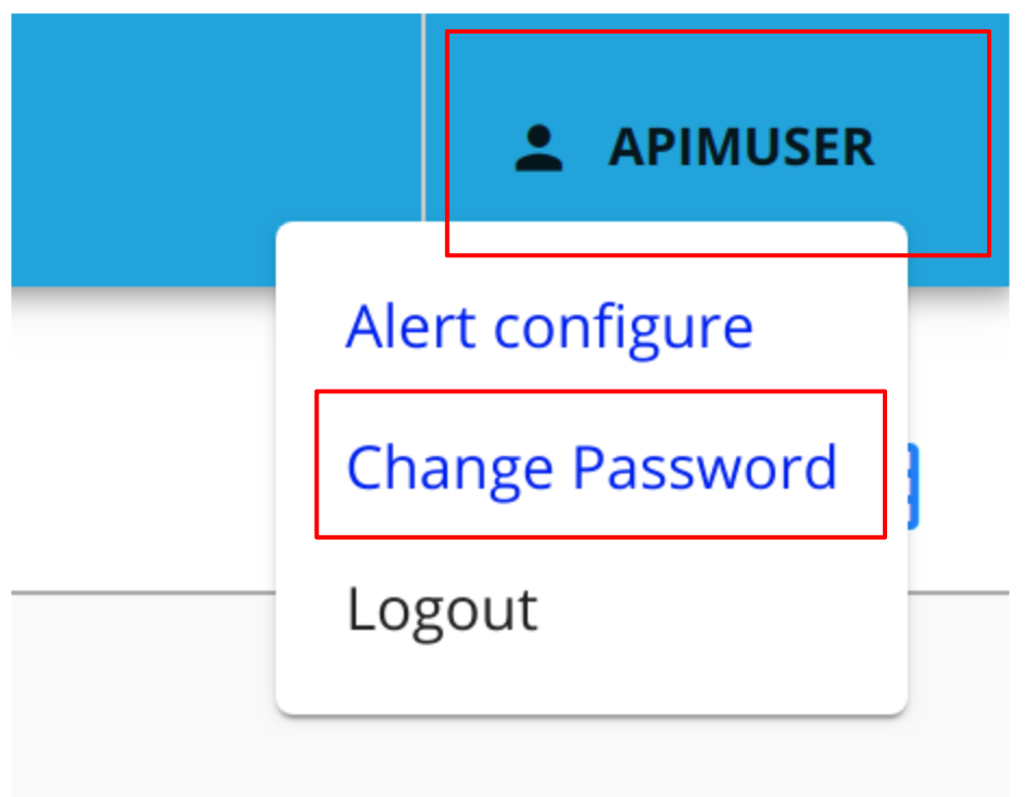 Change Developer Portal password User Menu