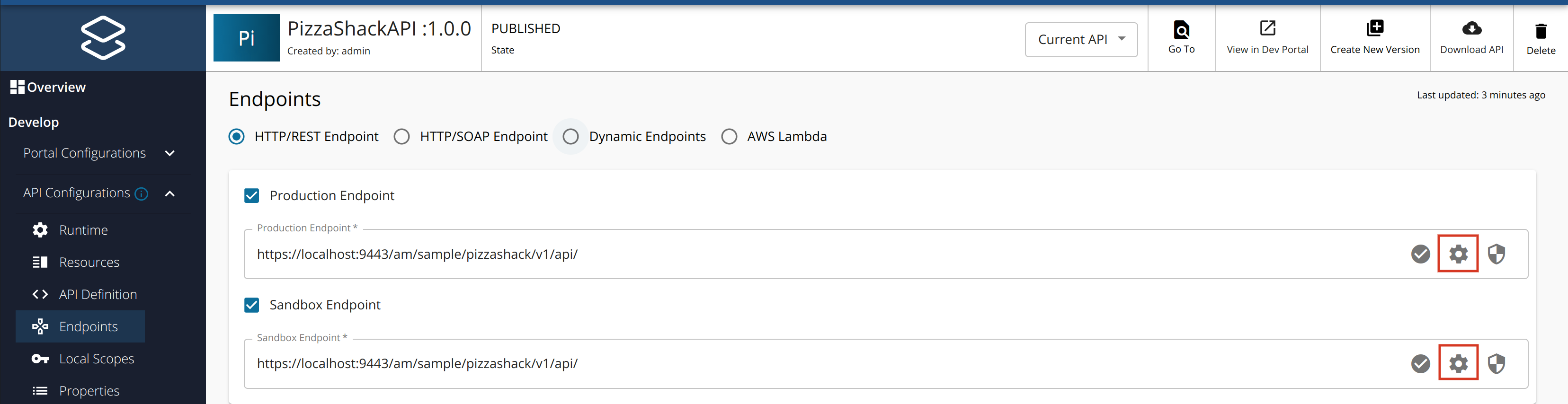 Link to advanced endpoint configurations