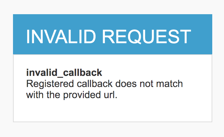 Invalid callback url error