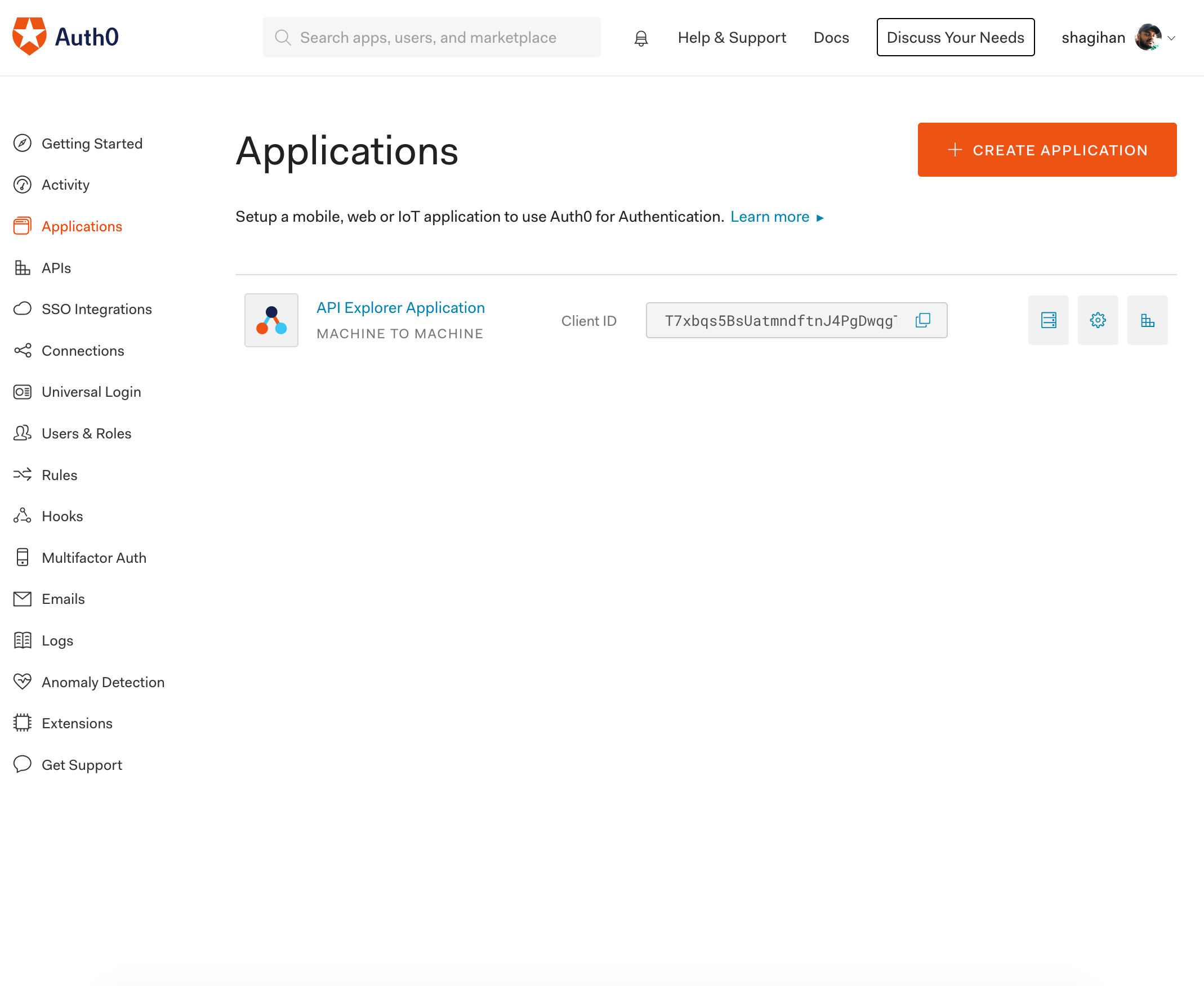 auth0 new application