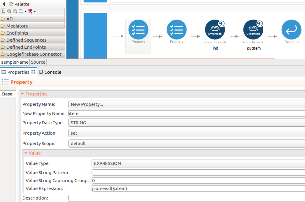 Add property mediators to capture item