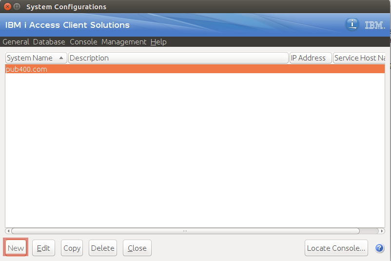 IBM i Access add new system