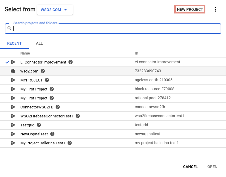 Bigquery create project step2