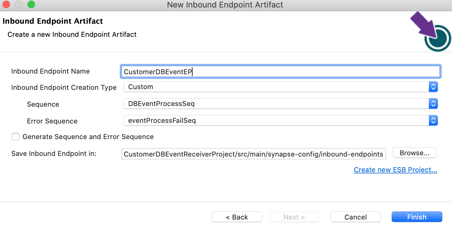 Creating DB event inbound endpoint
