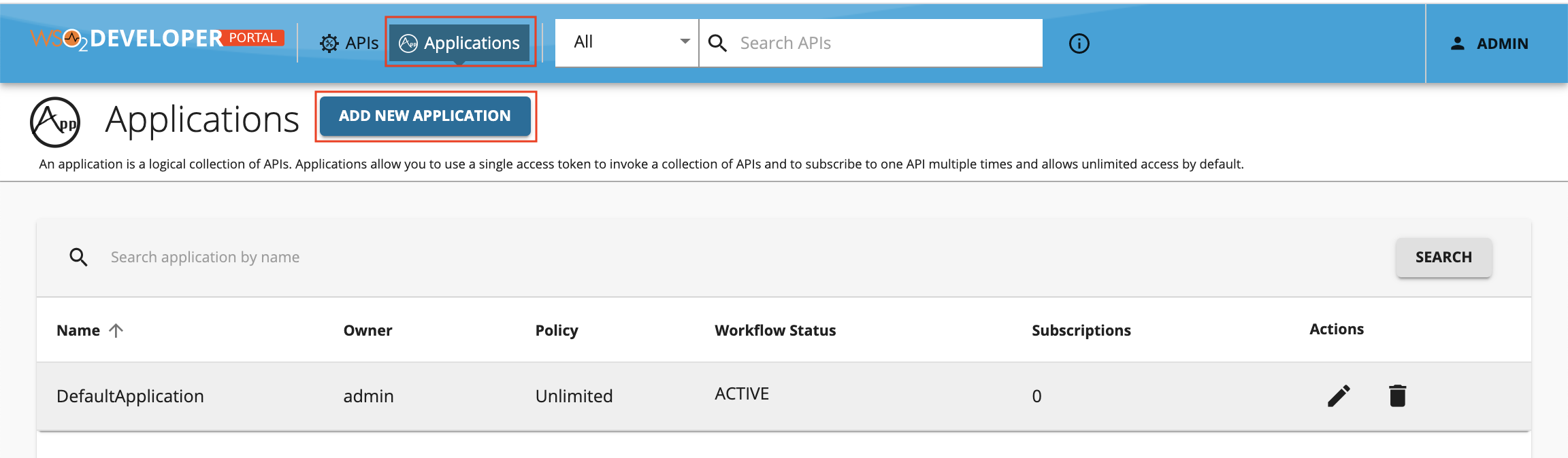 Add new application option