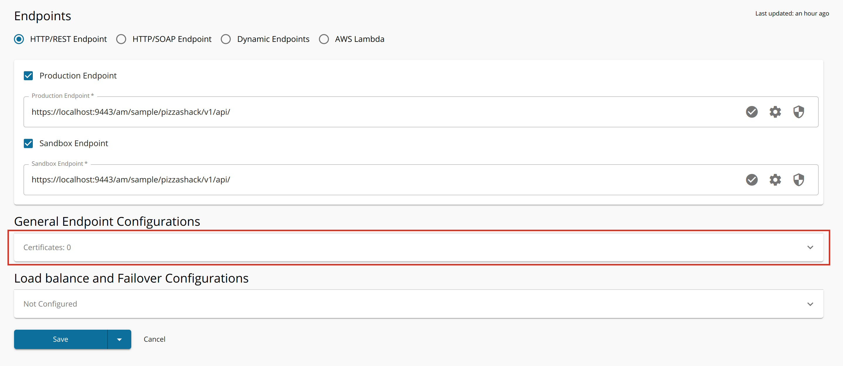 Open General Endpoint Configuration