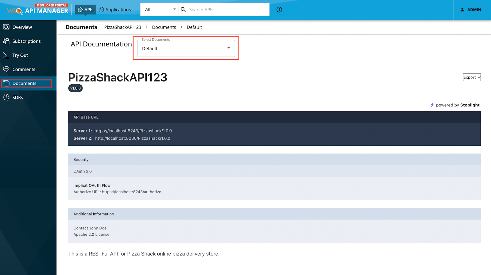 View API related documentation