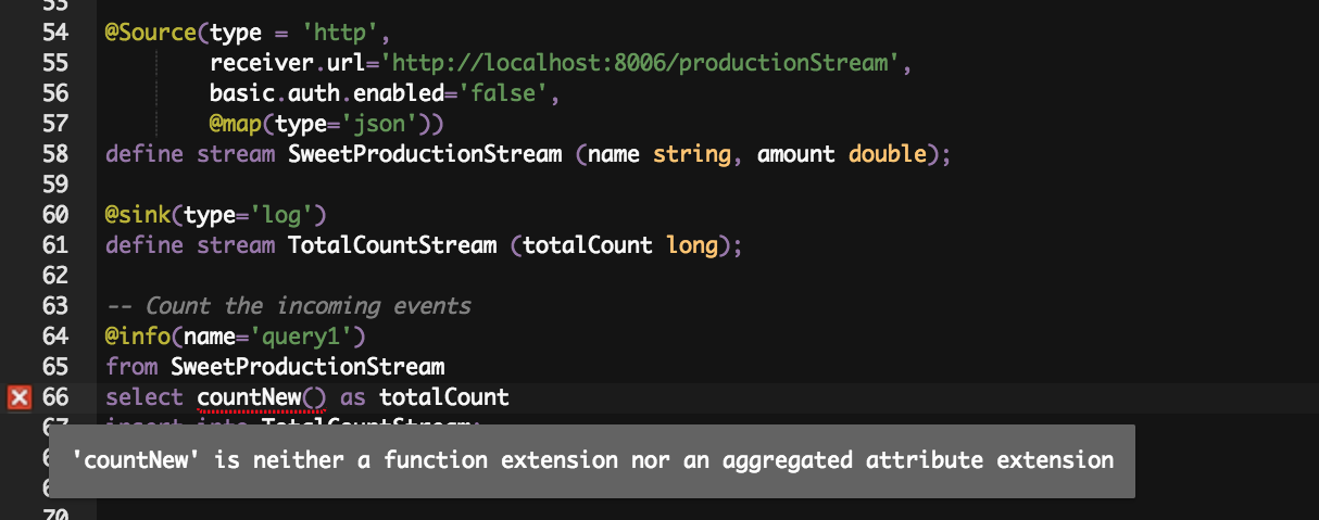 Source View indicates a syntax error