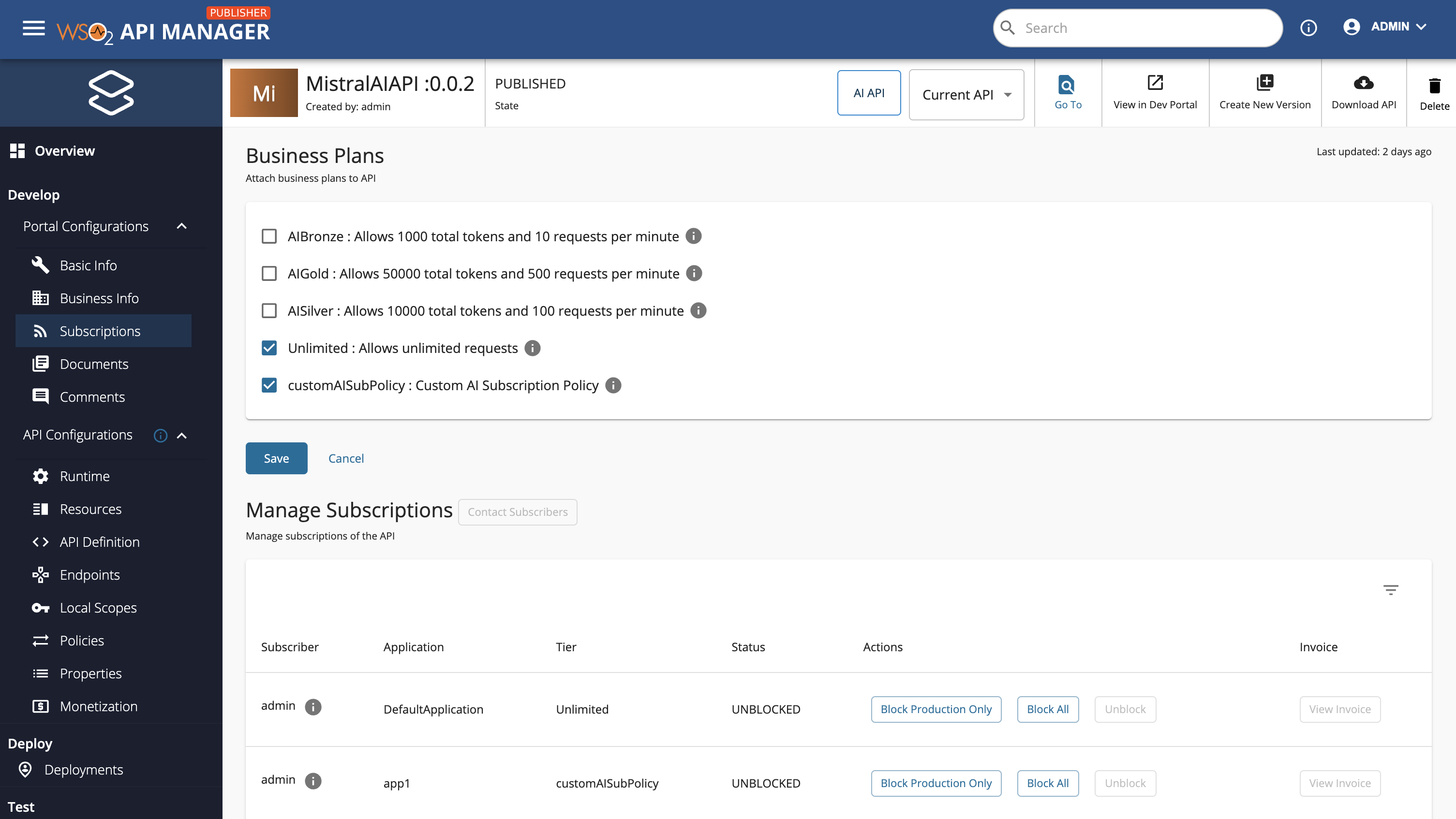 Rate limiting for ai apis wso2 api manager documentation 4 4 0