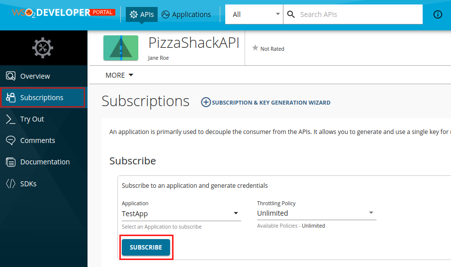 Subscribe to the API