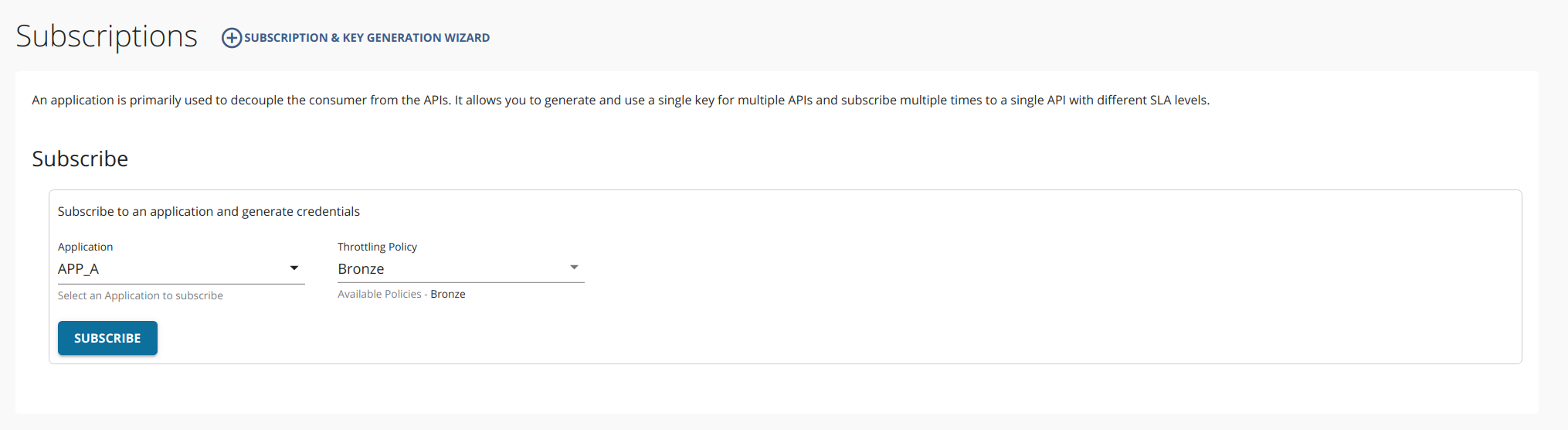 Subscribe to the default API