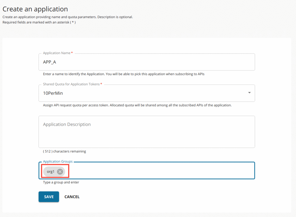 Create an application