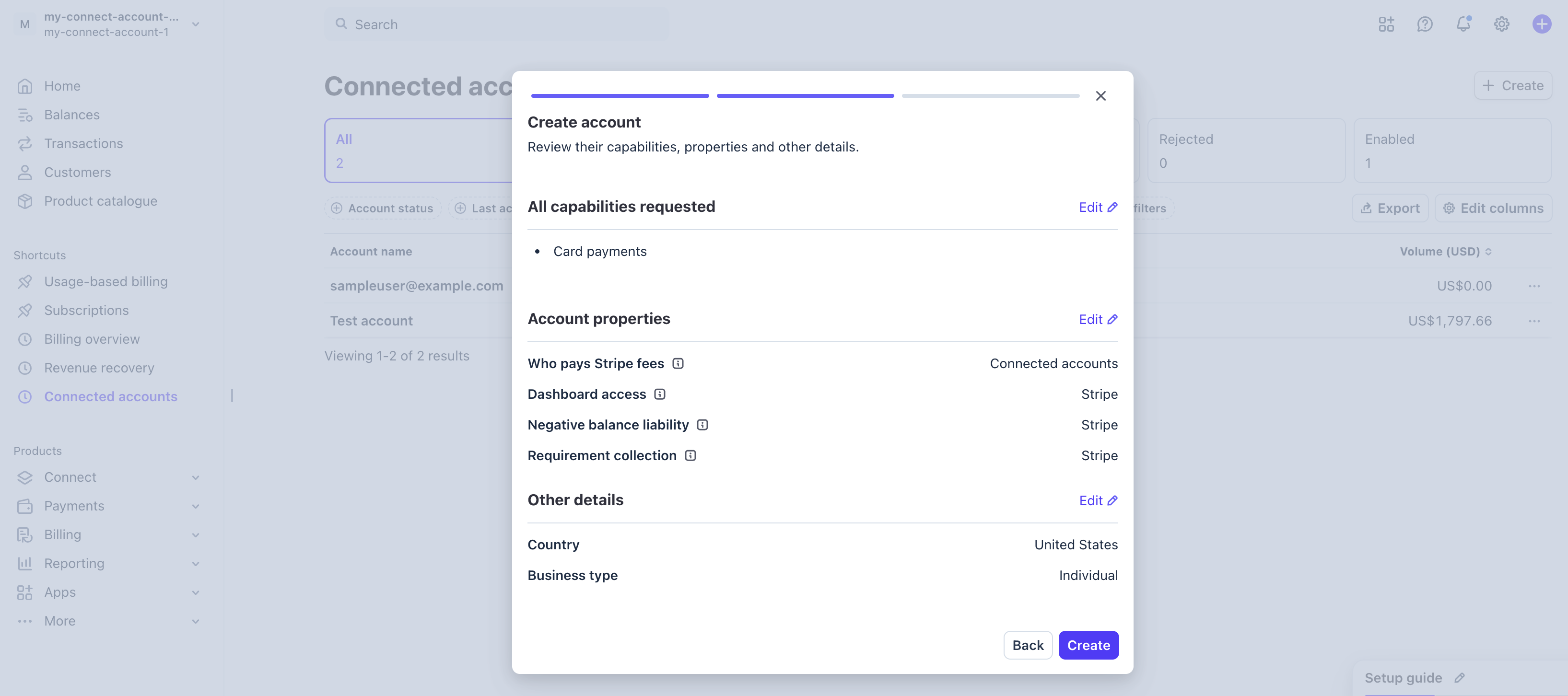Create account review