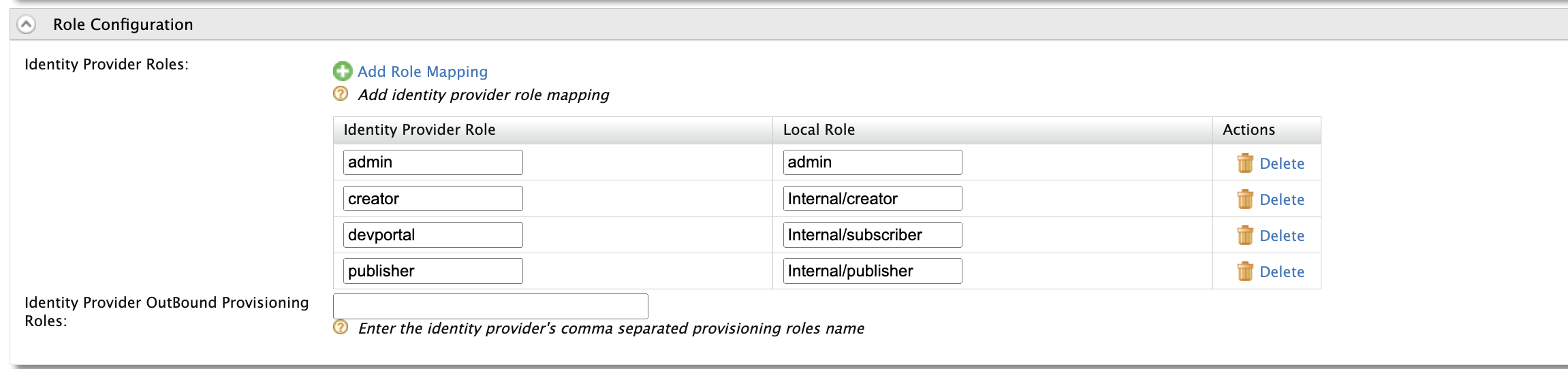 Role config