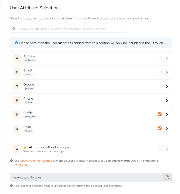 Select roles