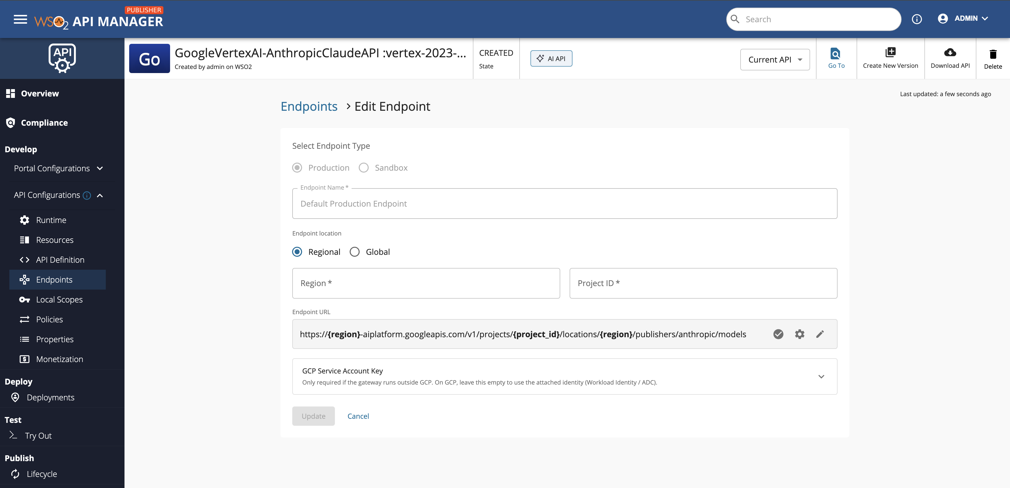 Vertex AI Endpoint URL Builder