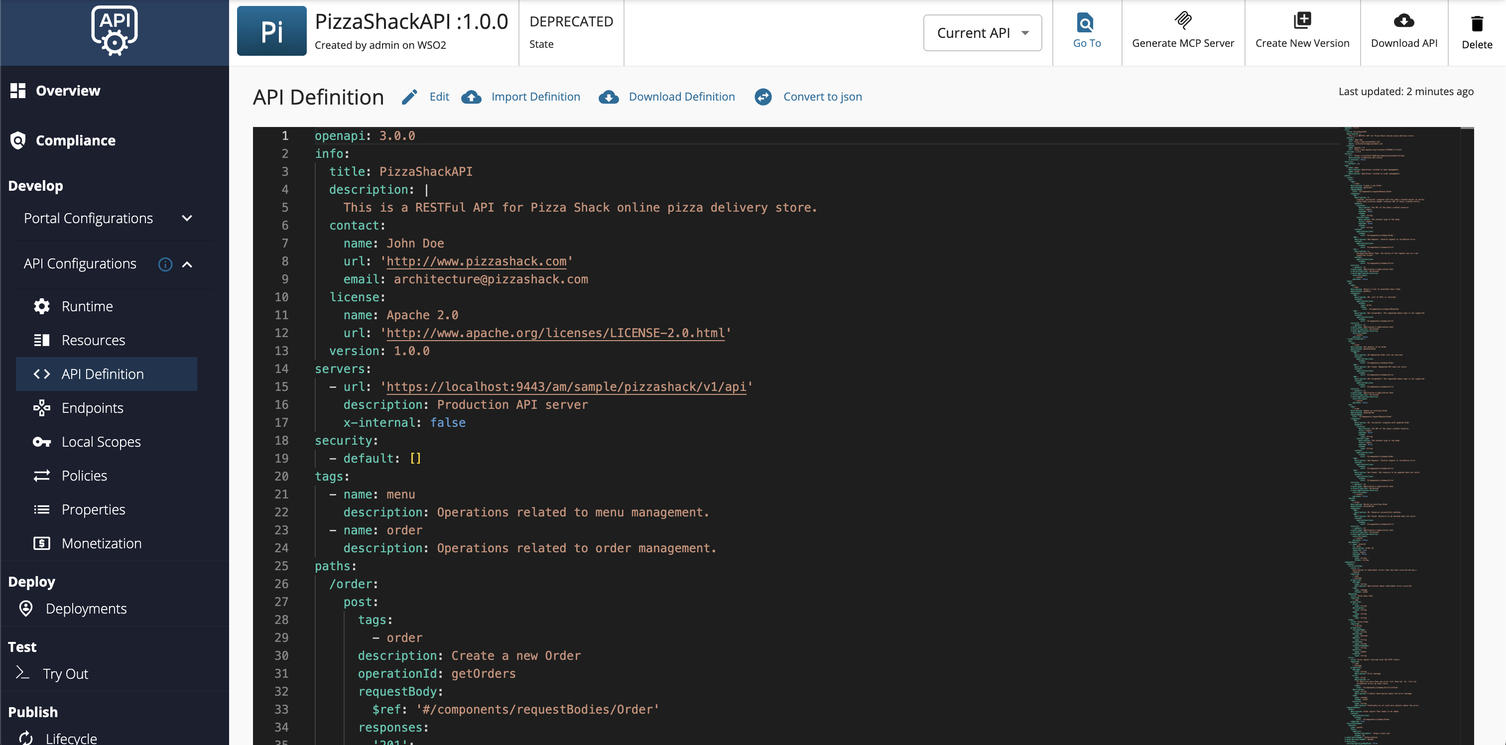 REST API definition