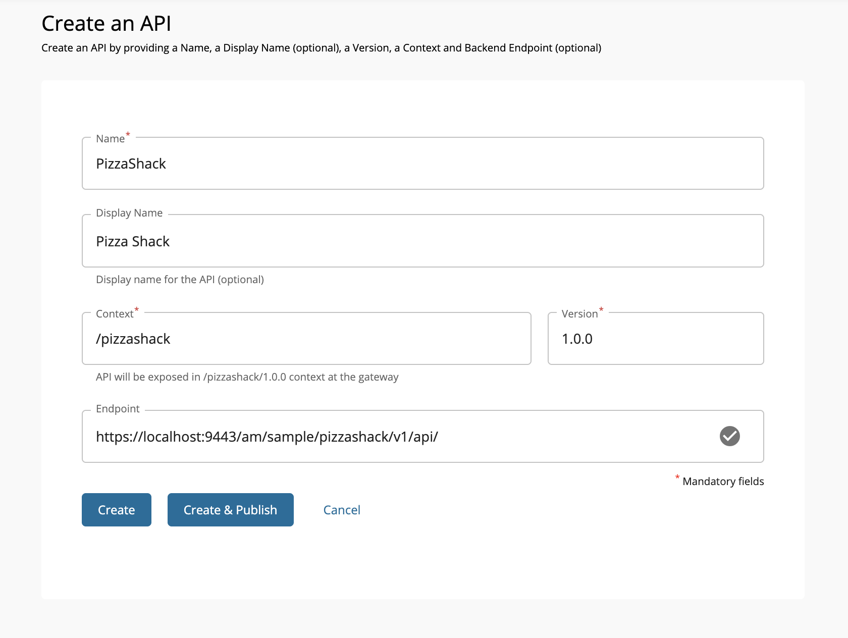 Create an API page