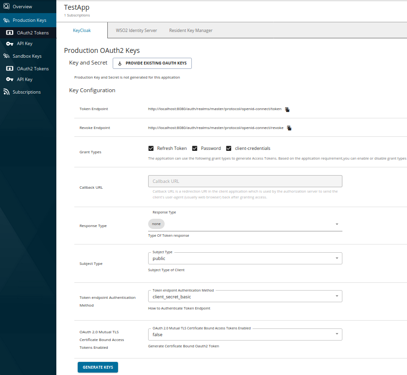 Disable Key Managers