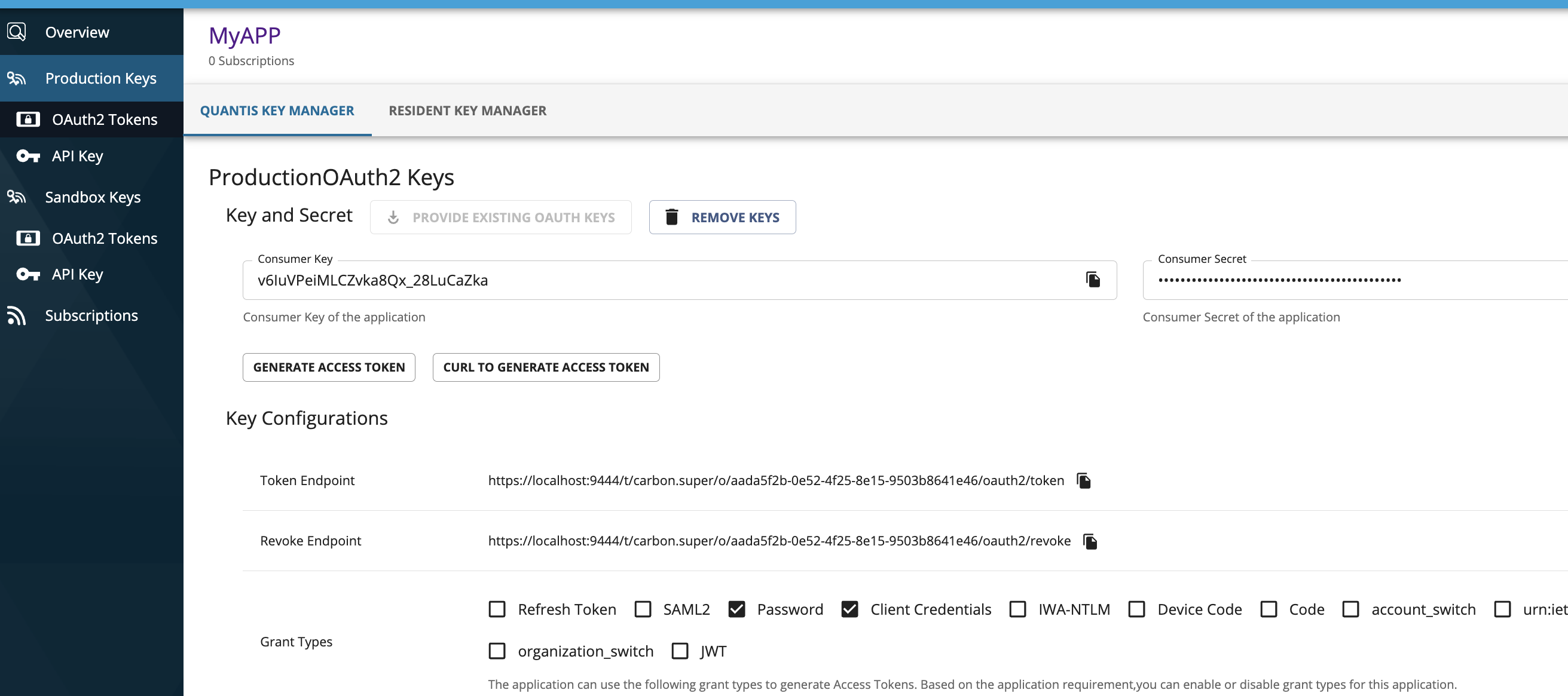 Application Keys