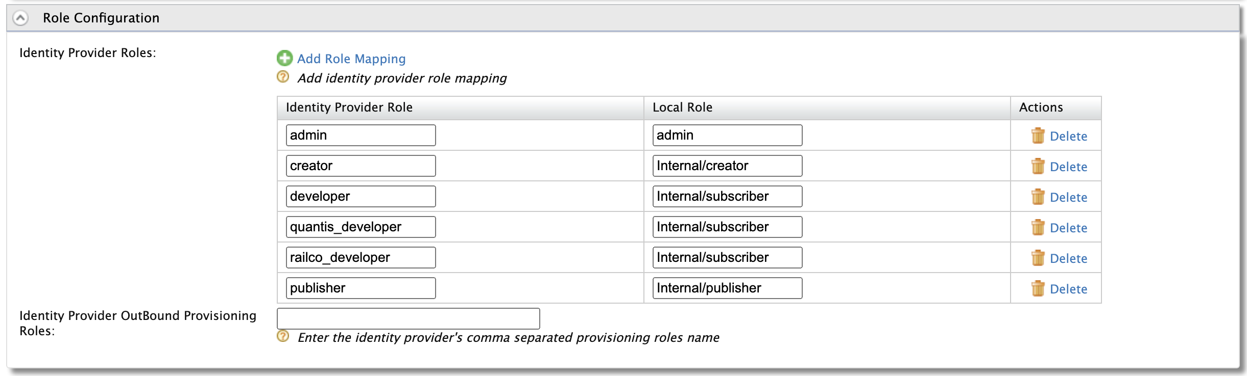 Role config