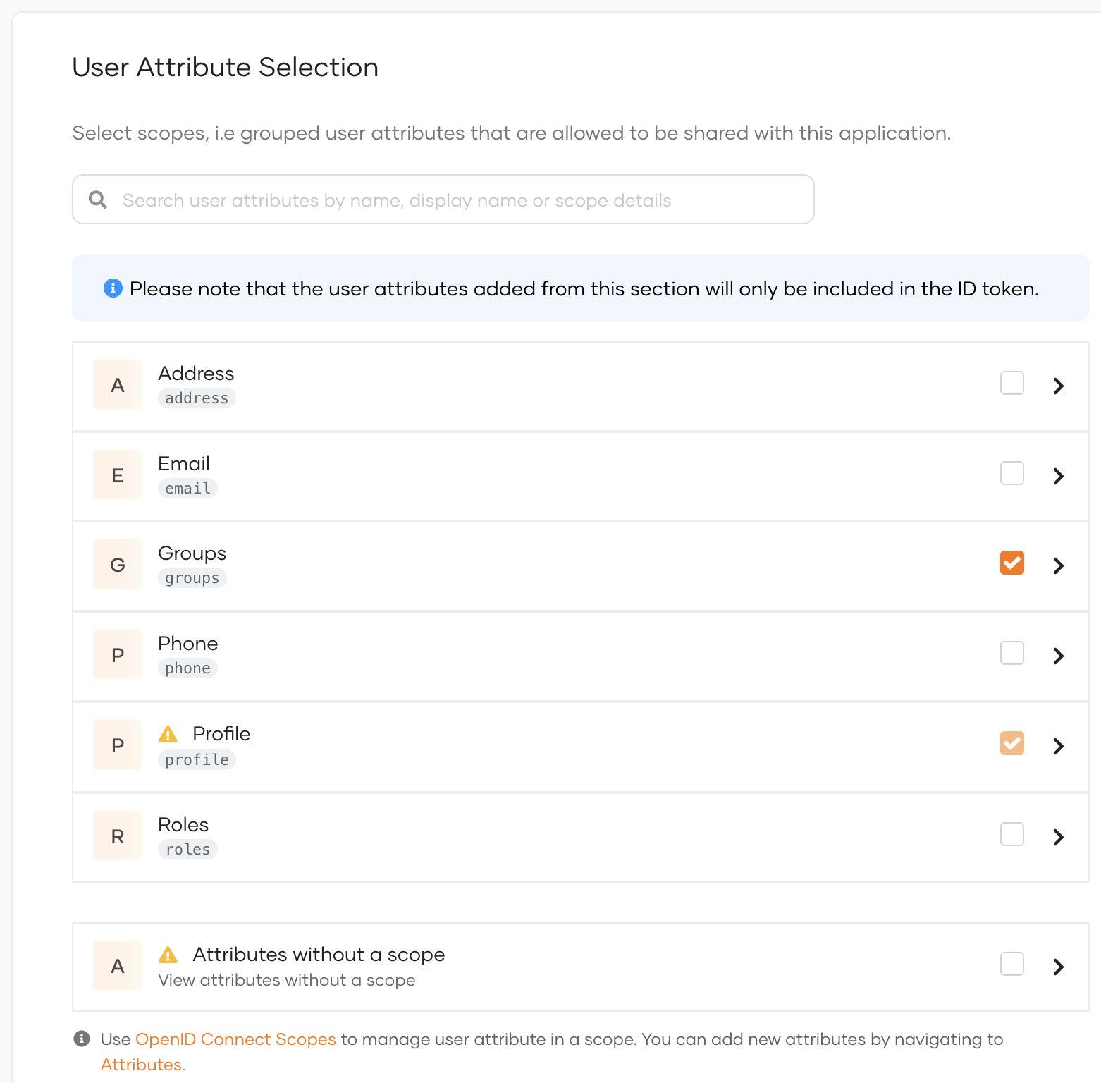 Select roles