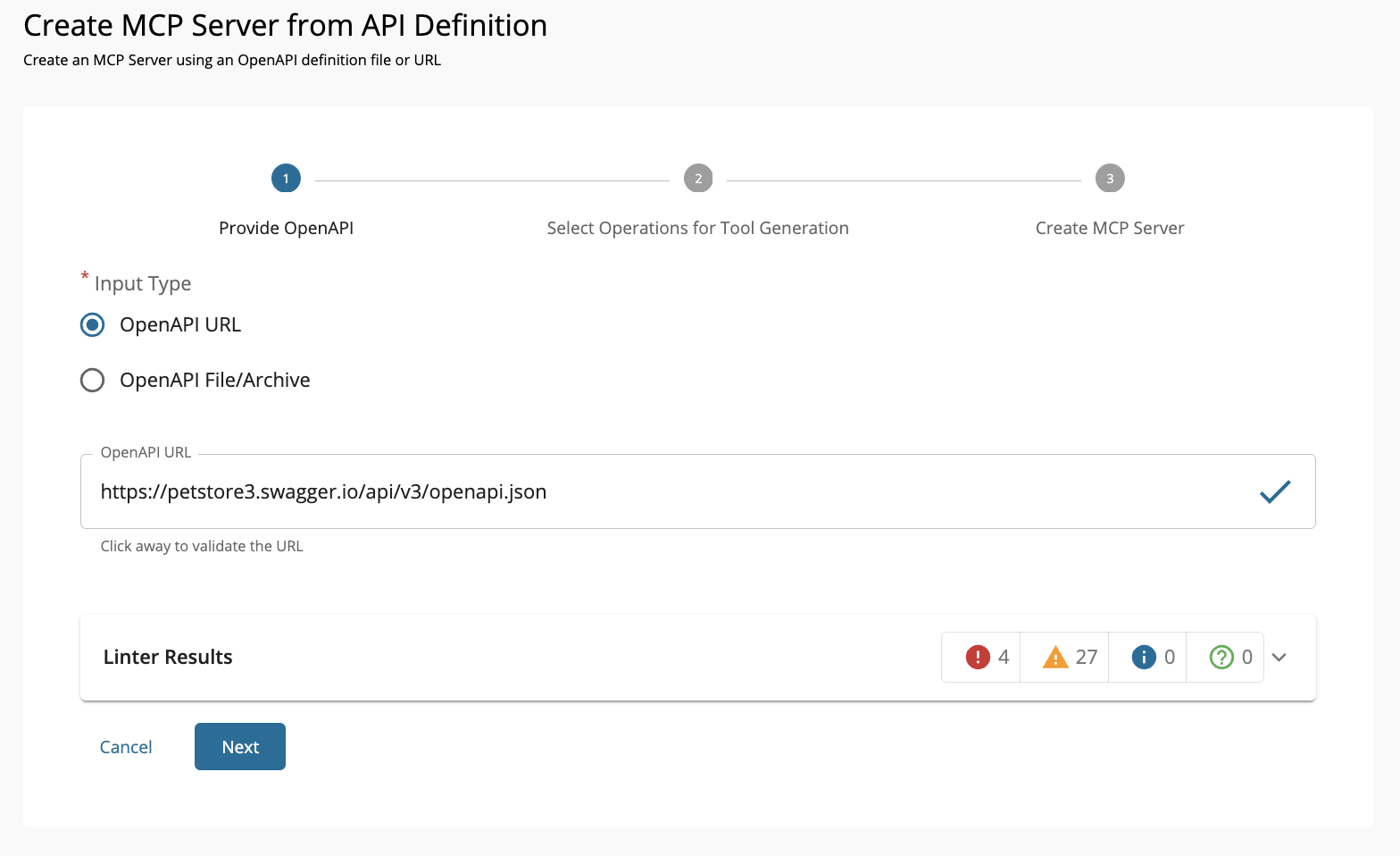 MCP Server from OpenAPI Validate