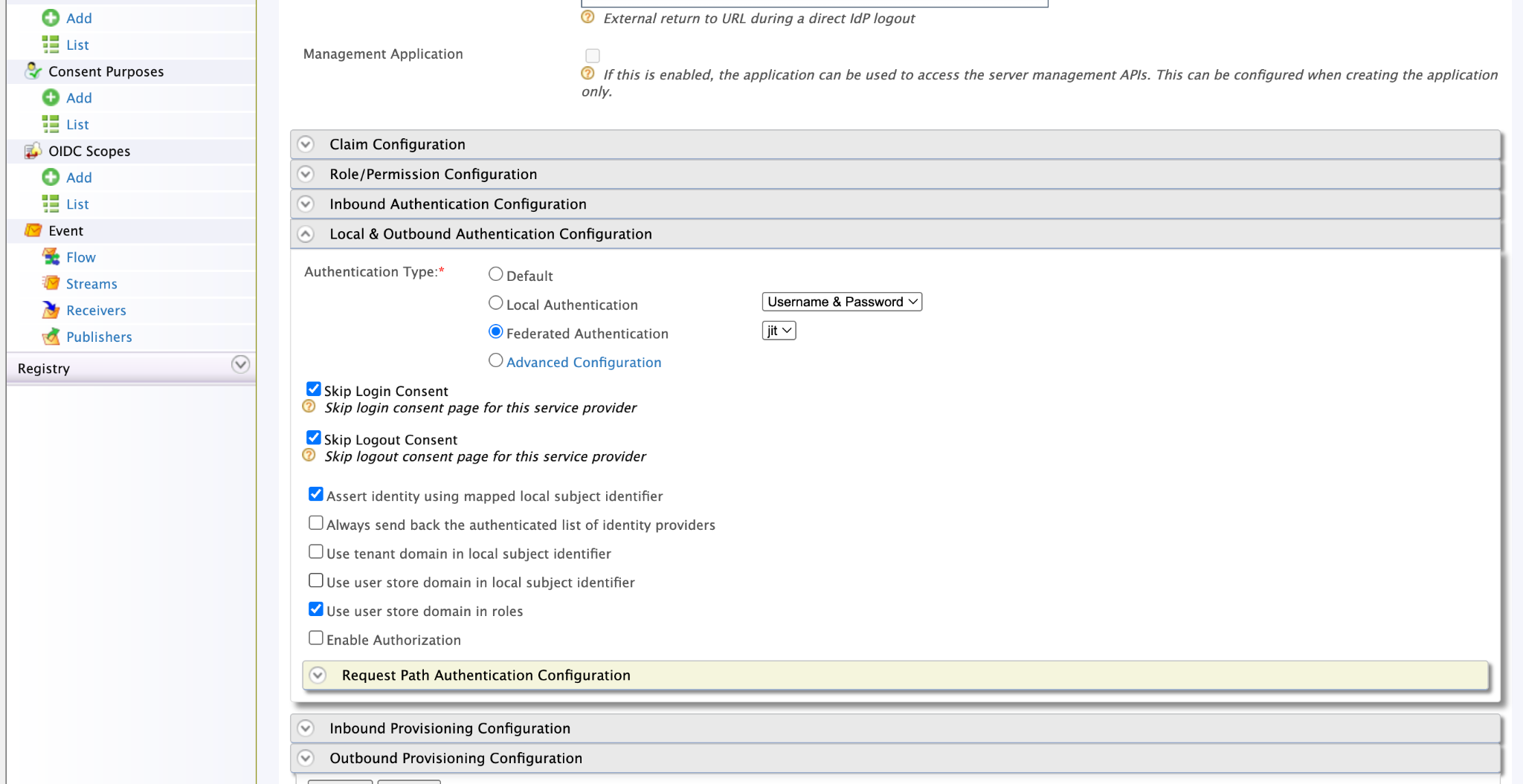 Multi Tenant Portal SPs Configs