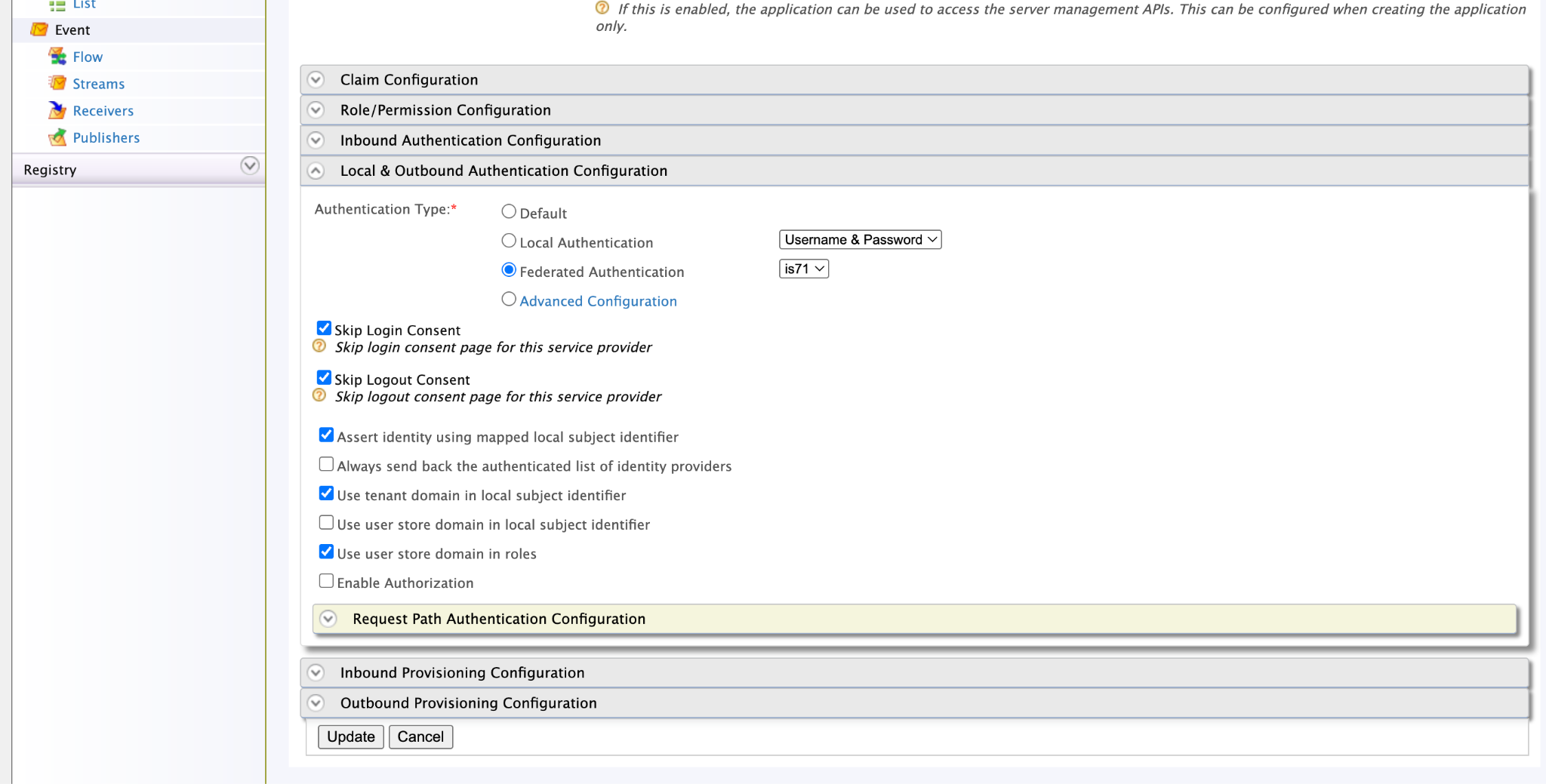 Multi Tenant SP Outbound Configs