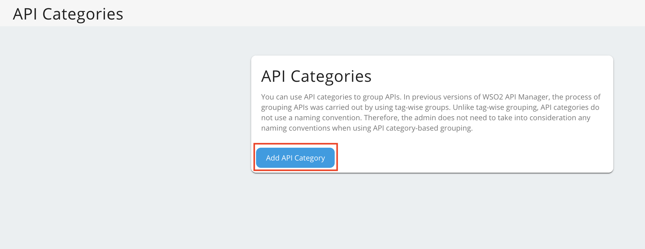 Add API category page