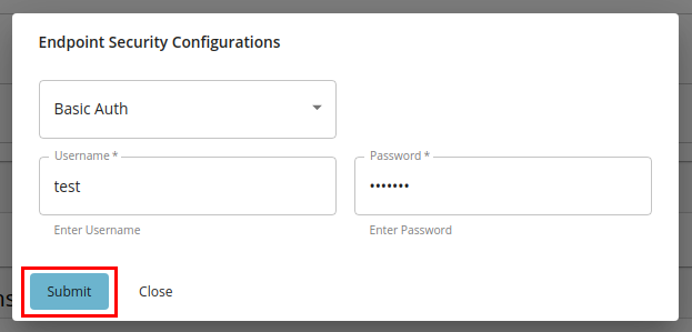 basic auth submit button